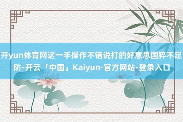 开yun体育网这一手操作不错说打的好意思国猝不足防-开云「中国」Kaiyun·官方网站-登录入口