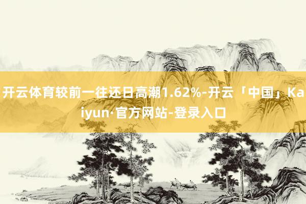 开云体育较前一往还日高潮1.62%-开云「中国」Kaiyun·官方网站-登录入口