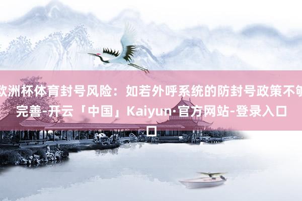 欧洲杯体育封号风险：如若外呼系统的防封号政策不够完善-开云「中国」Kaiyun·官方网站-登录入口
