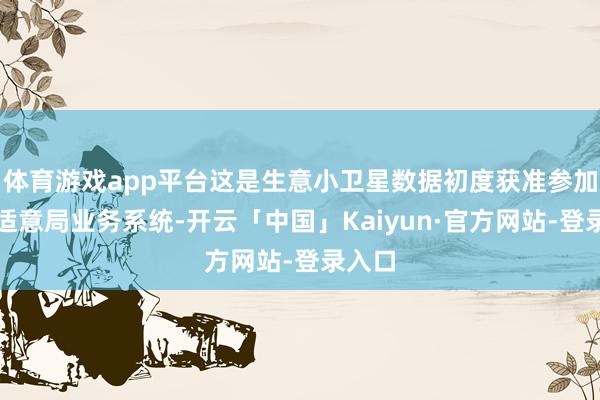 体育游戏app平台这是生意小卫星数据初度获准参加中国适意局业务系统-开云「中国」Kaiyun·官方网站-登录入口