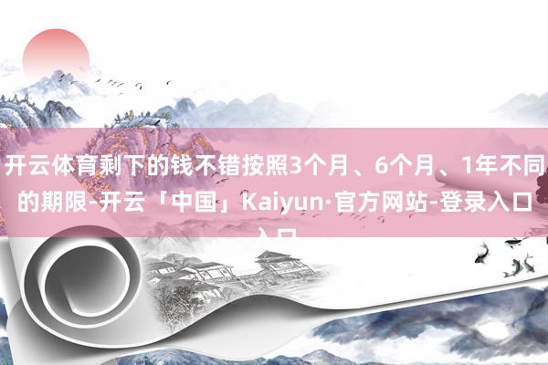 开云体育剩下的钱不错按照3个月、6个月、1年不同的期限-开云「中国」Kaiyun·官方网站-登录入口