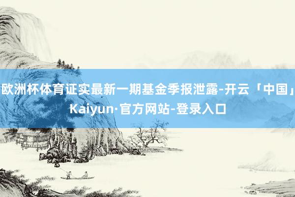 欧洲杯体育证实最新一期基金季报泄露-开云「中国」Kaiyun·官方网站-登录入口