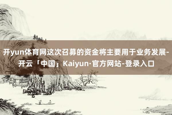 开yun体育网这次召募的资金将主要用于业务发展-开云「中国」Kaiyun·官方网站-登录入口