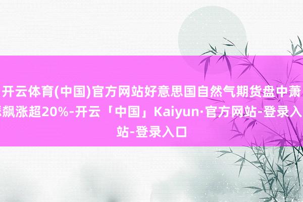 开云体育(中国)官方网站好意思国自然气期货盘中萧瑟飙涨超20%-开云「中国」Kaiyun·官方网站-登录入口
