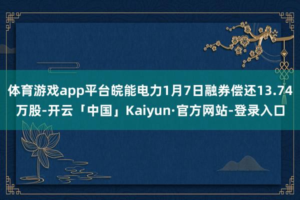 体育游戏app平台皖能电力1月7日融券偿还13.74万股-开云「中国」Kaiyun·官方网站-登录入口