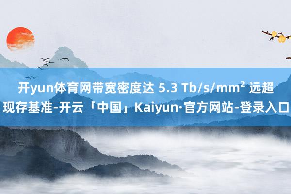 开yun体育网带宽密度达 5.3 Tb/s/mm² 远超现存基准-开云「中国」Kaiyun·官方网站-登录入口