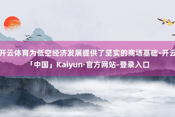 开云体育为低空经济发展提供了坚实的商场基础-开云「中国」Kaiyun·官方网站-登录入口