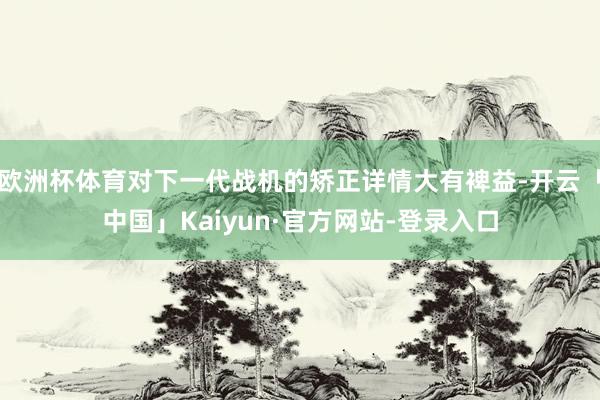 欧洲杯体育对下一代战机的矫正详情大有裨益-开云「中国」Kaiyun·官方网站-登录入口