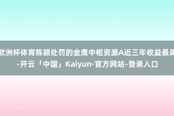 欧洲杯体育陈颖处罚的金鹰中枢资源A近三年收益最高-开云「中国」Kaiyun·官方网站-登录入口