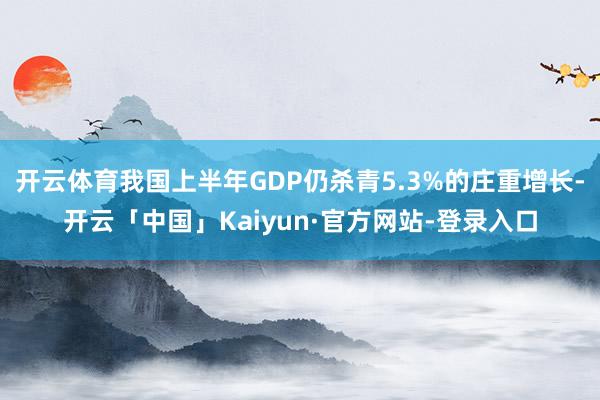 开云体育我国上半年GDP仍杀青5.3%的庄重增长-开云「中国」Kaiyun·官方网站-登录入口