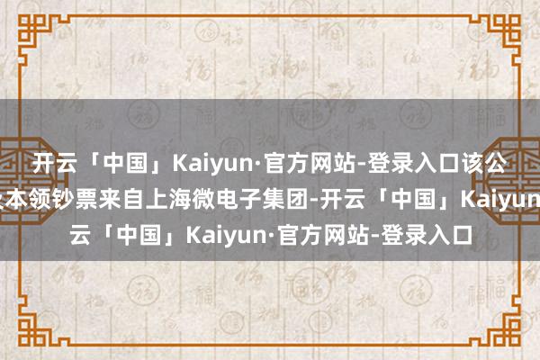 开云「中国」Kaiyun·官方网站-登录入口该公司中枢东说念主员及本领钞票来自上海微电子集团-开云「中国」Kaiyun·官方网站-登录入口