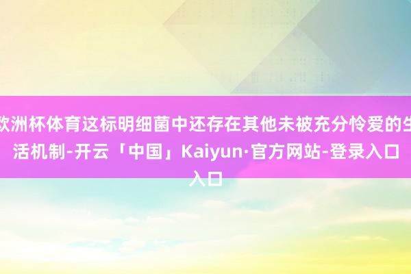 欧洲杯体育这标明细菌中还存在其他未被充分怜爱的生活机制-开云「中国」Kaiyun·官方网站-登录入口